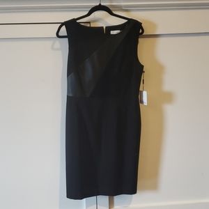 Vegan leather accent dress